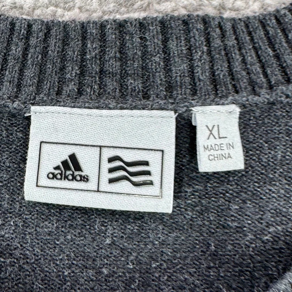 Adidas Golf Mens XL Charcoal Grey Crewneck Sweater Cotton Blend CF7540